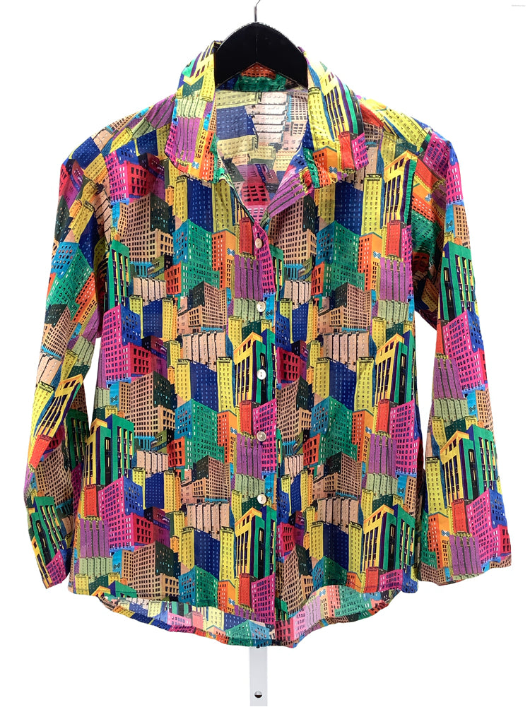 Jill McGowan Size XS Green multi Beth Shirt