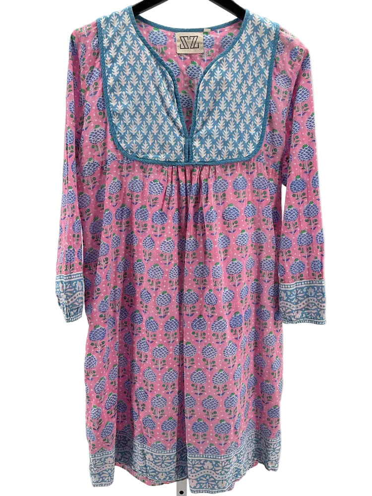 SZ Blockprints Size M Pink multi Eva Dress