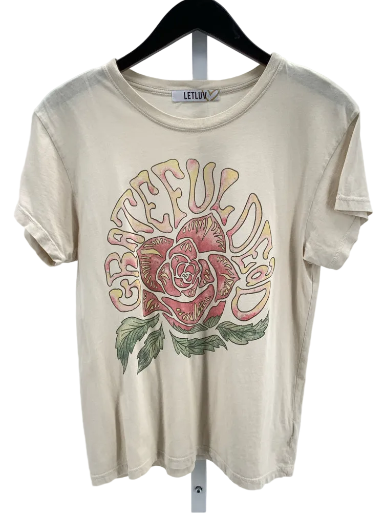 LETLUV Size S Tan Multi Shirt