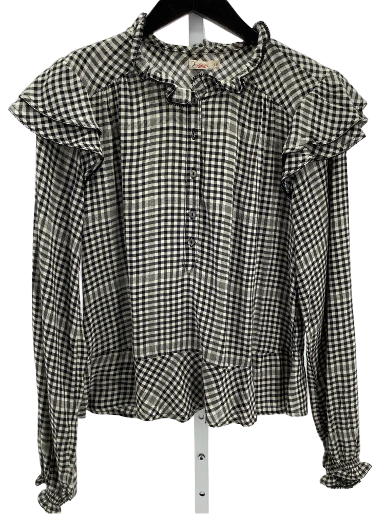 Faherty Size S Black & White Sandia Shirt