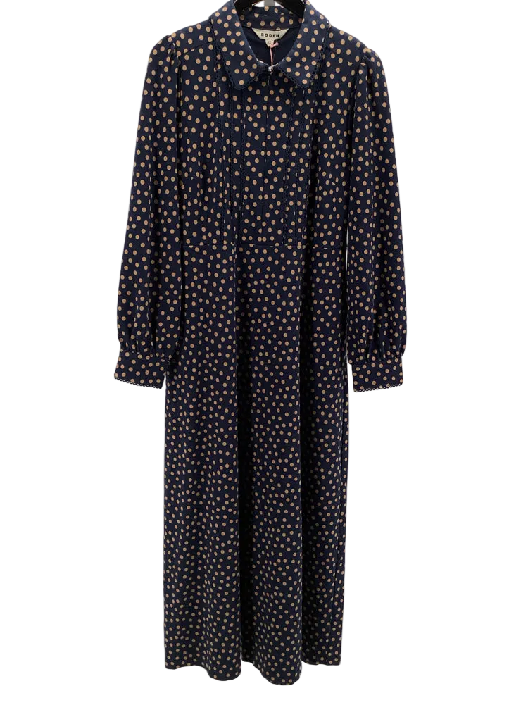 Boden Size 14L Navy & Tan Dress