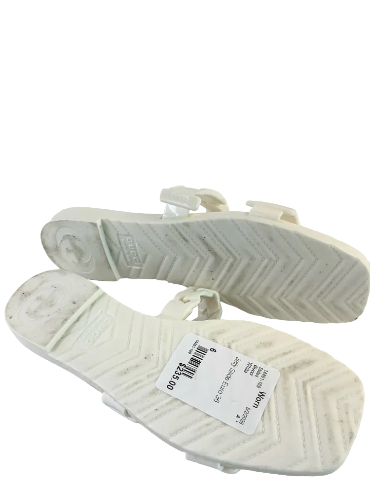 Gucci Shoe Size 6 White Slides