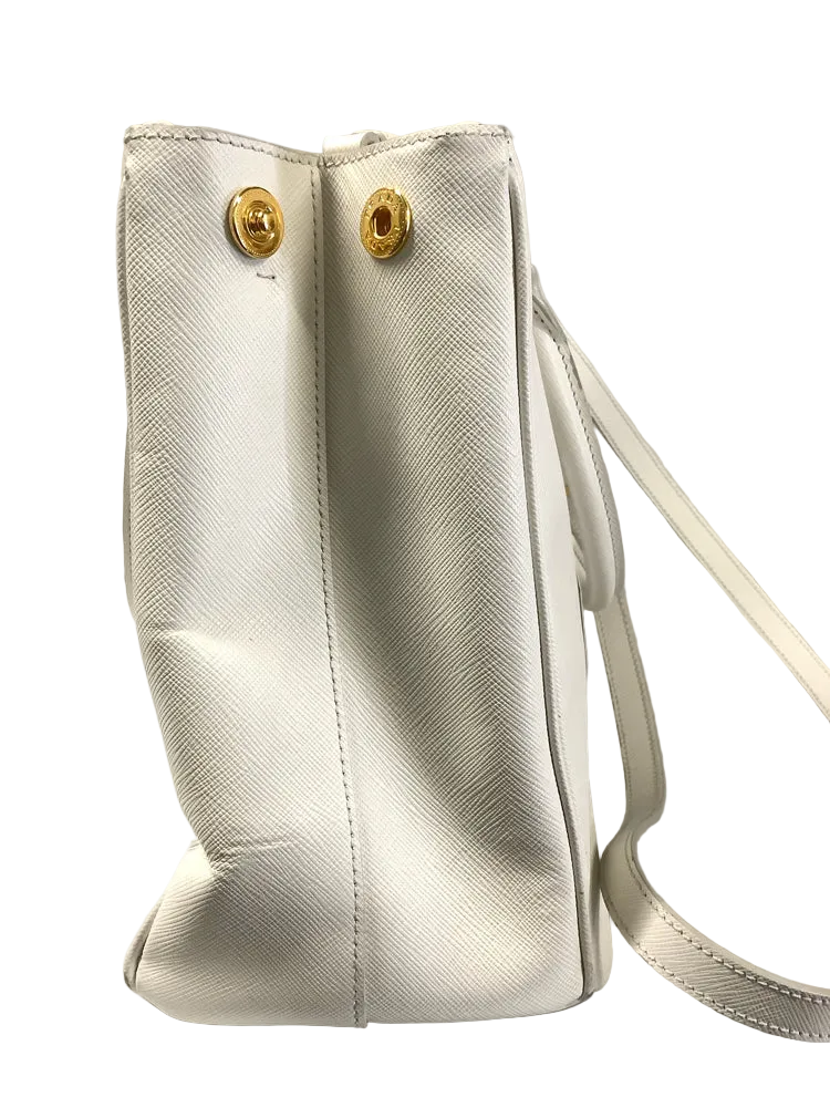 Prada White Galleria Handbags