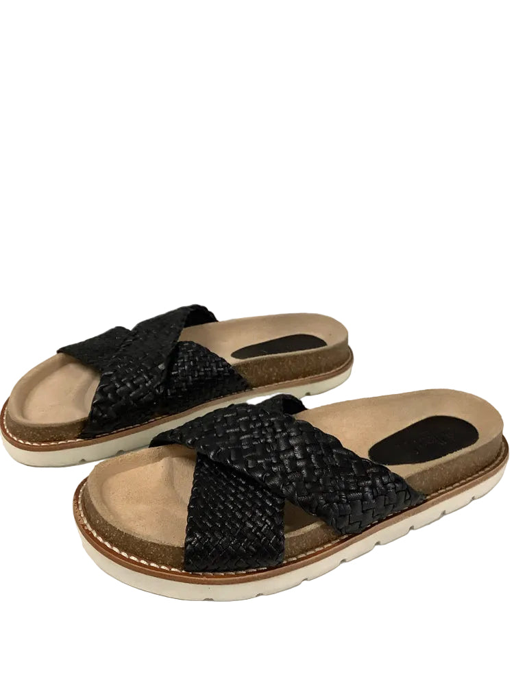 Allan K Shoe Size 6 Black Sandals
