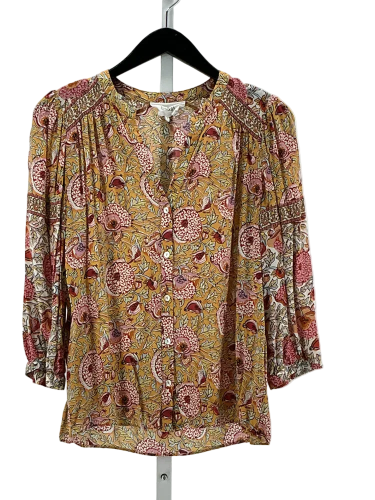 ba&sh Size S Yellow Multi Shirt