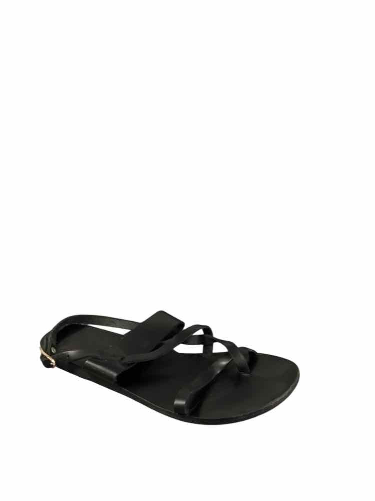 Ancient Greek Shoe Size 9 Black Alethea Sandals