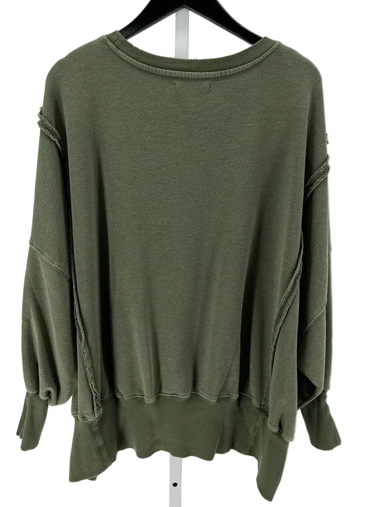 Free People Size M Green Sweatshirt