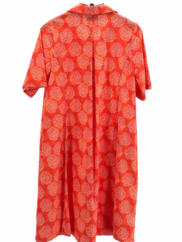 Foil Size 6 Orange & White Dress
