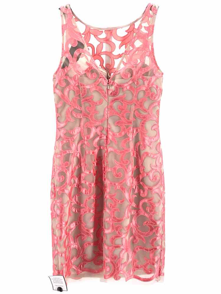 Aidan Mattox Size 4 Pink & Tan Dress