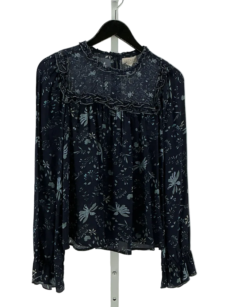 Velvet by Graham Spencer Size S Navy & Blue Shirt