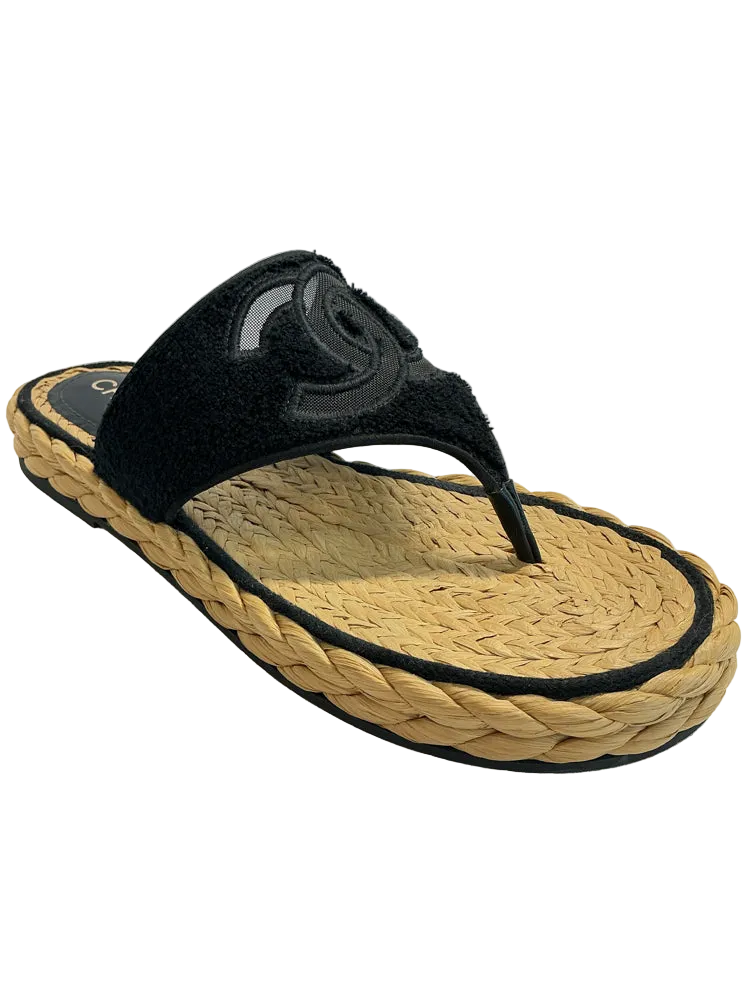 Chanel Shoe Size 10 Black Espadrille
