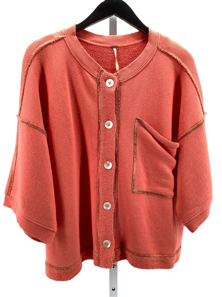 Free People Size M Orange Matilda Cardigan