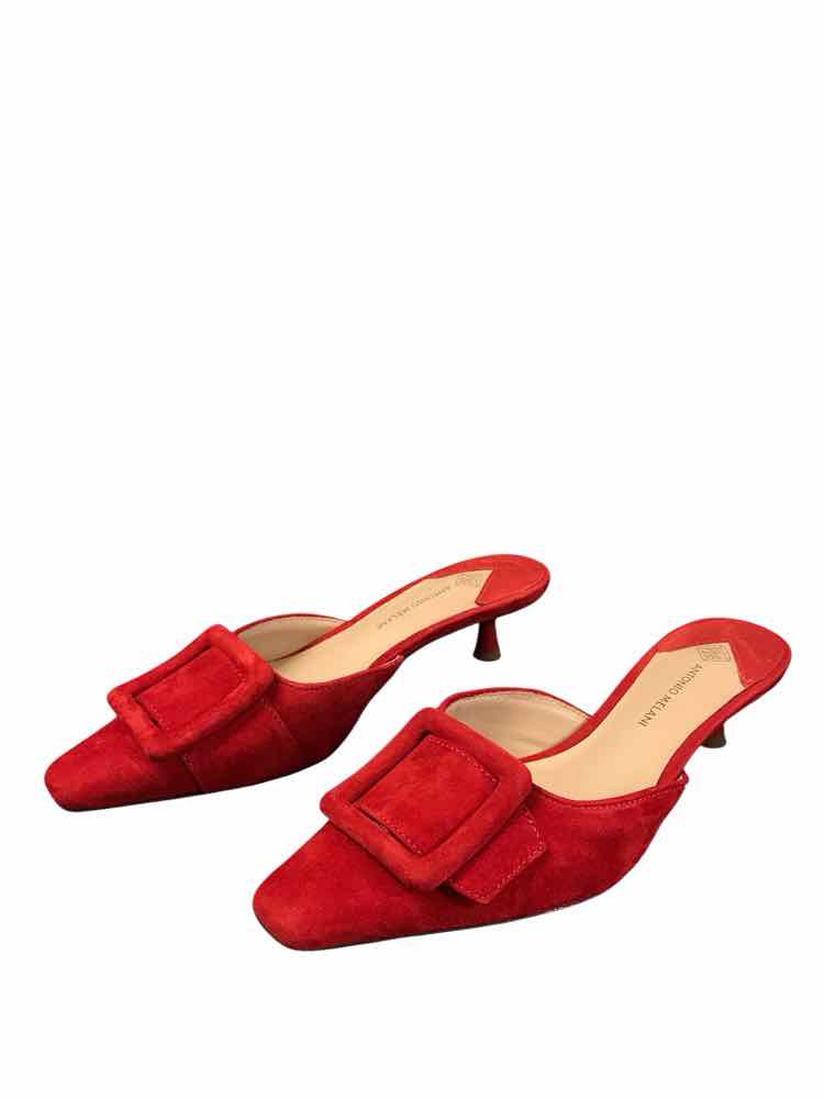 Antonio Melani Shoe Size 7.5 Red Kendra Mules
