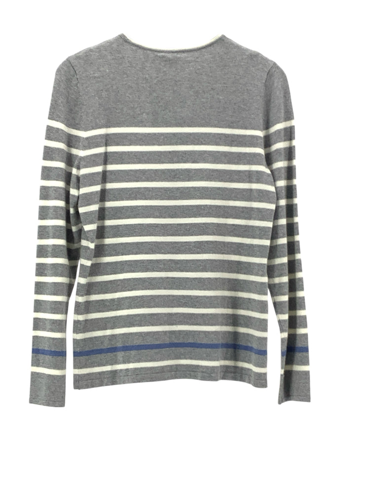 J. McLaughlin Size M Gray & White Shirt