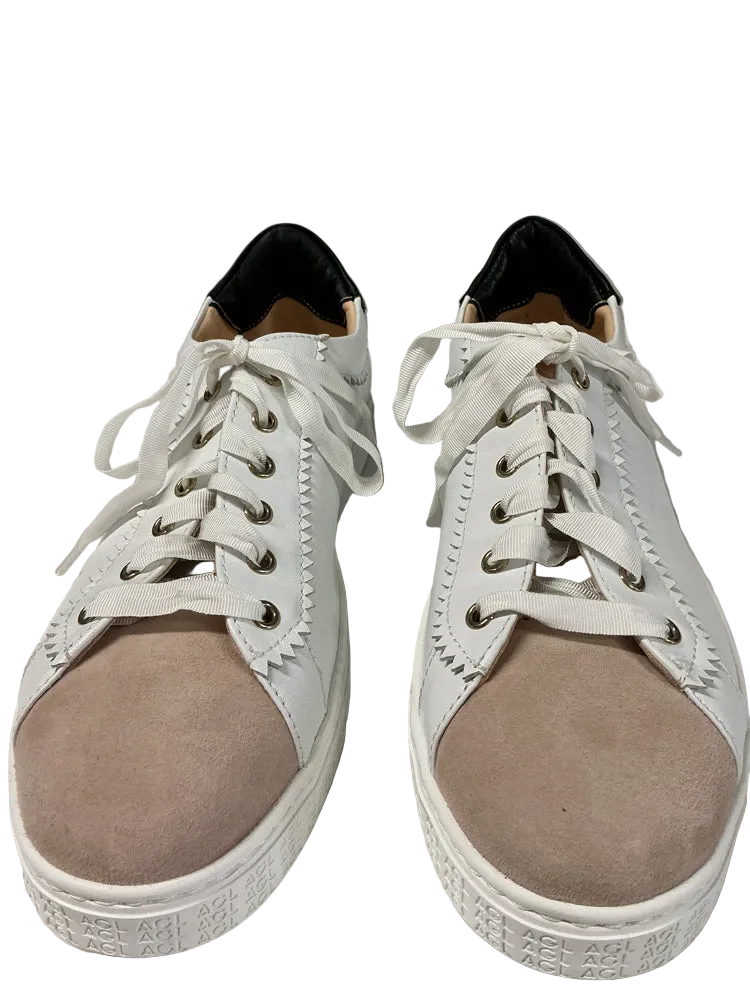 AGL Shoe Size 10.5 White multi Sade Feminine Sneakers