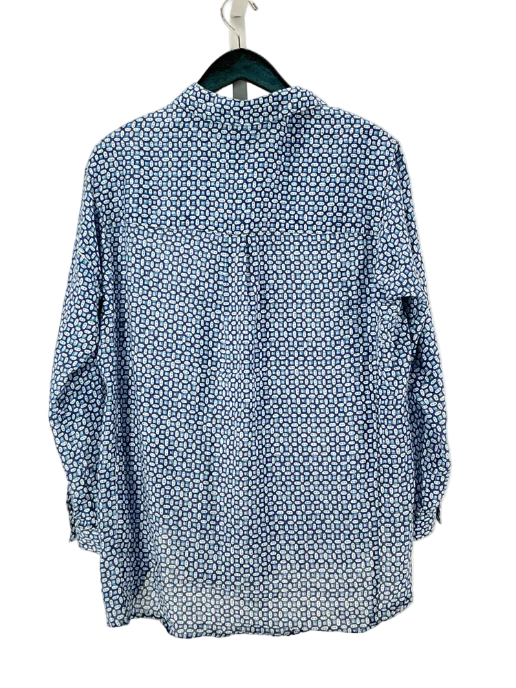 J.McLaughlin Size S Blue & White Shirt