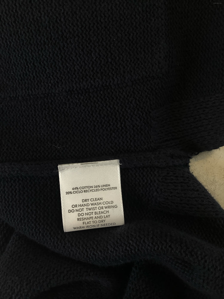 White + Warren Size M Navy Cardigan