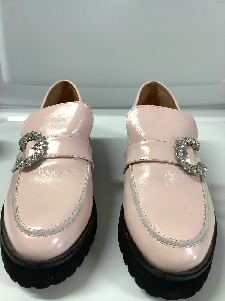 All Black Shoe Size 9.5 Pink Lady Bling Loafers