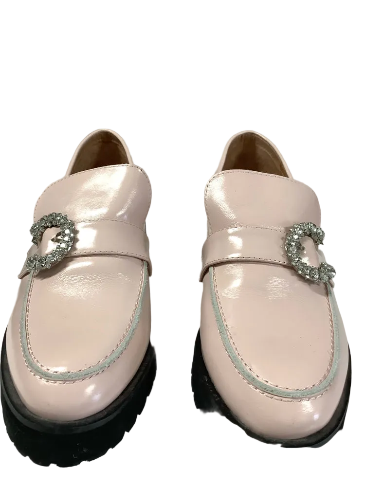 All Black Shoe Size 9.5 Pink Lady Bling Loafers