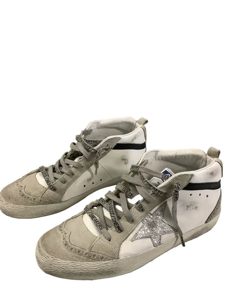 Golden Goose Shoe Size 8 White multi Mid Star Sneakers
