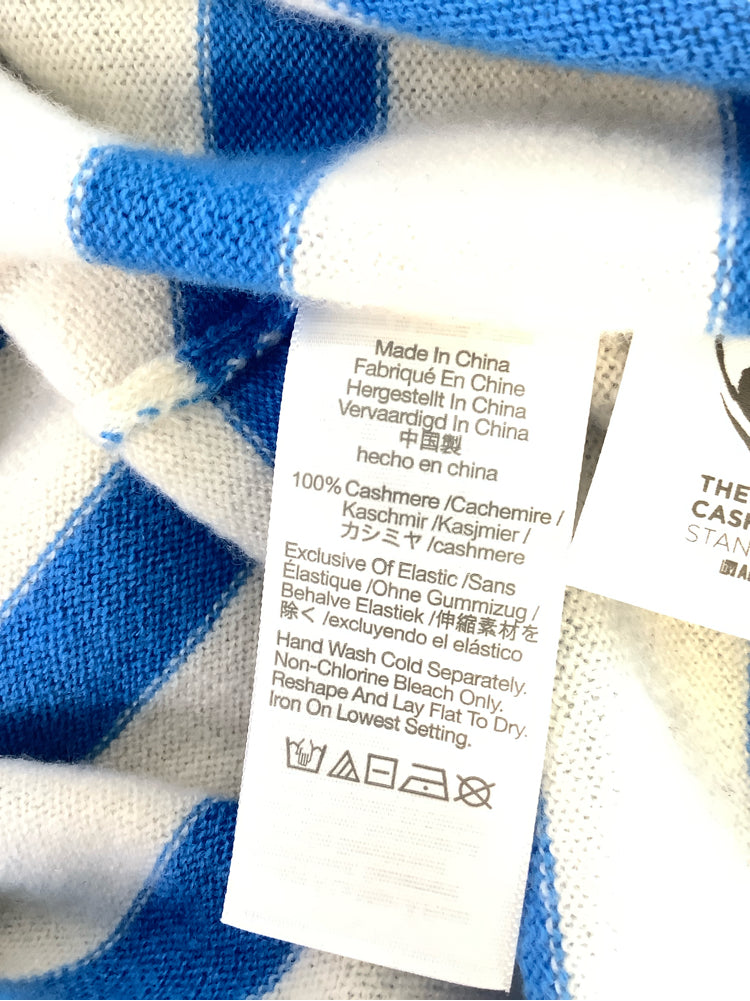 Madewell Size XXS Cream & Blue Sweater