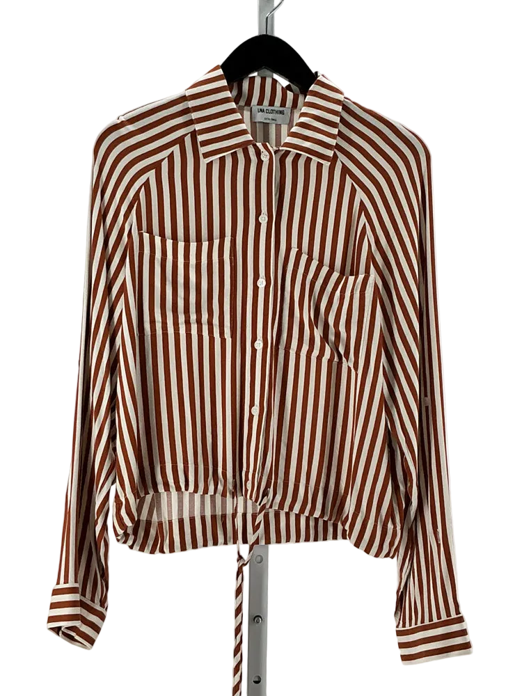 LNA Size XS Brown & white Shirt