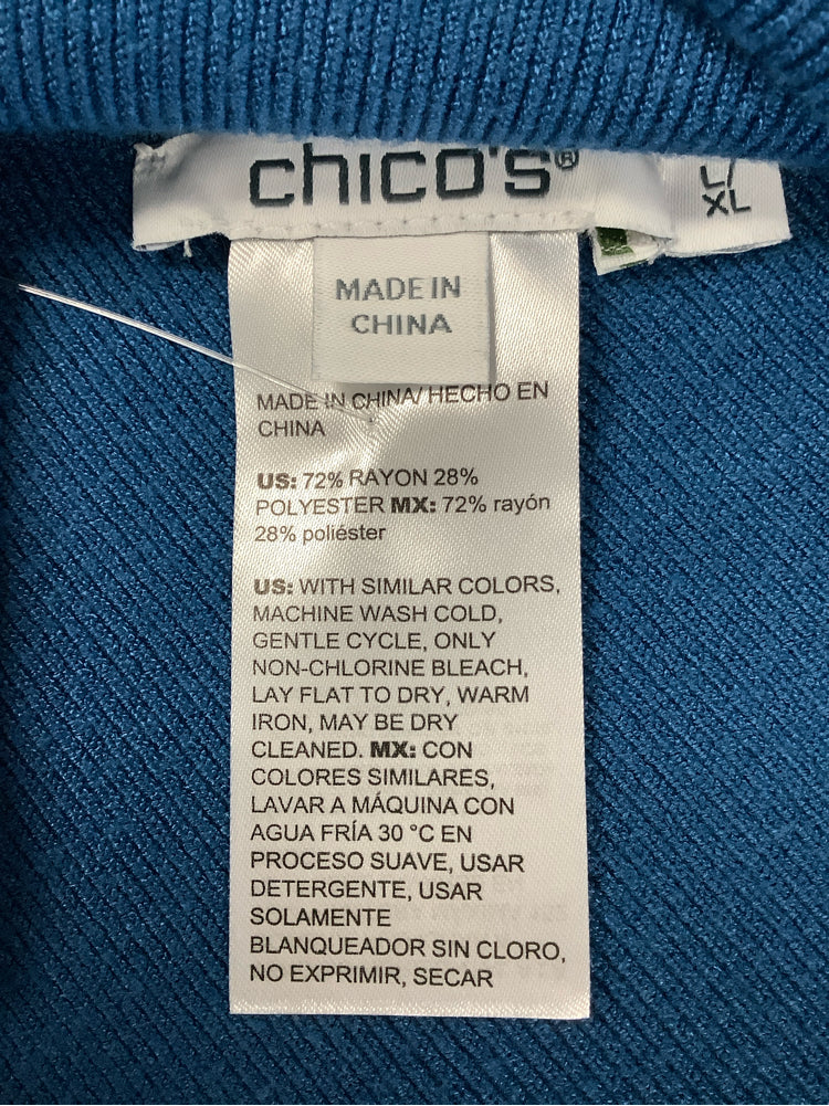Chicos Size L/XL Blue Poncho