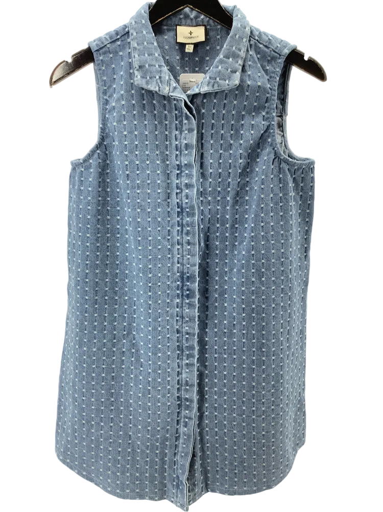 Tuckernuck Size XS Denim & White Charlie Dress
