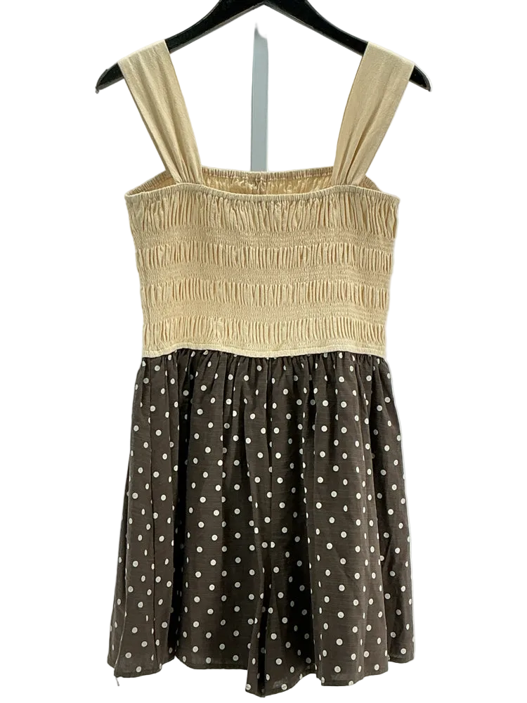 Bohme Size M Cream & Brown Dress