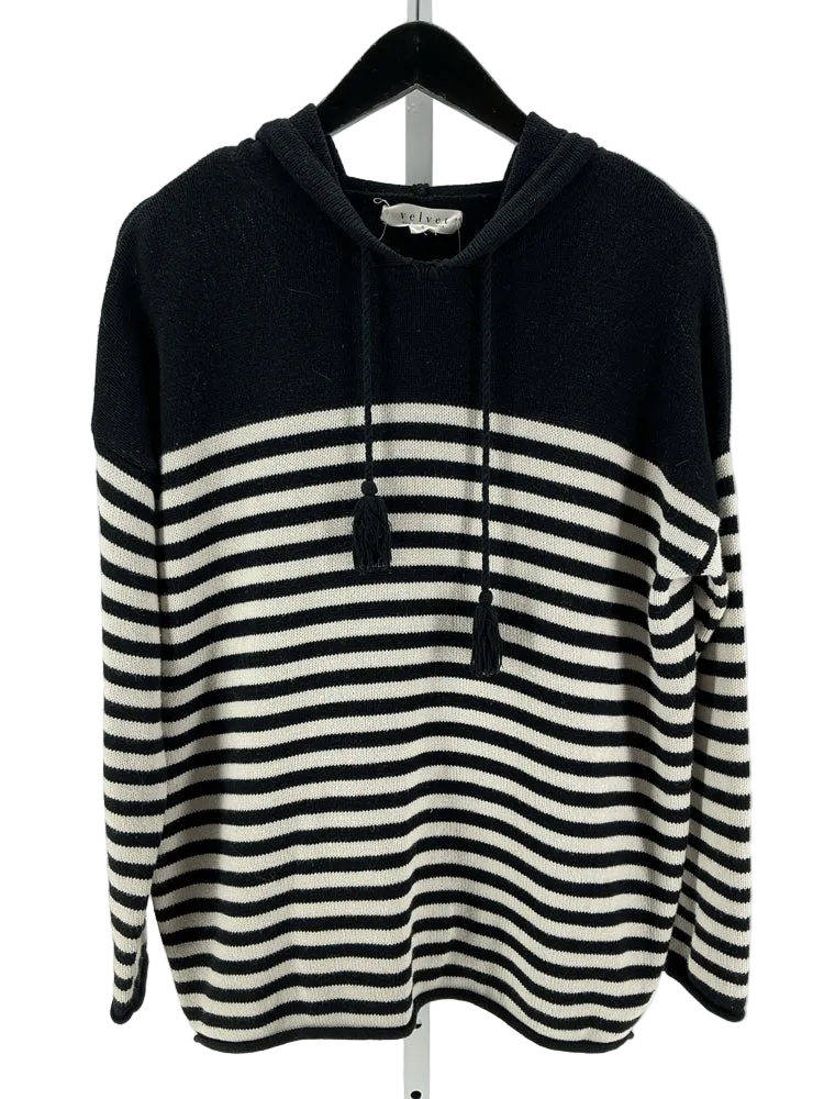 Velvet by Graham Spencer Size S Black & Cream Sweater
