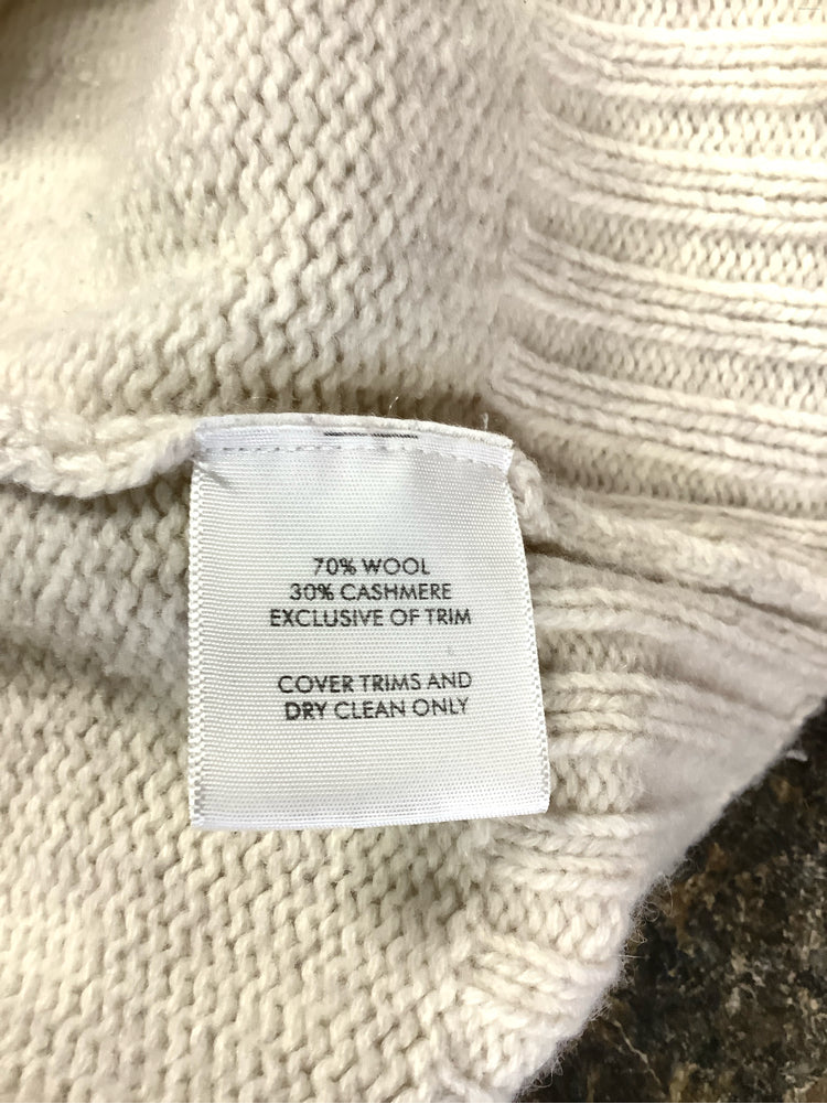 White + Warren Size M Cream Cardigan