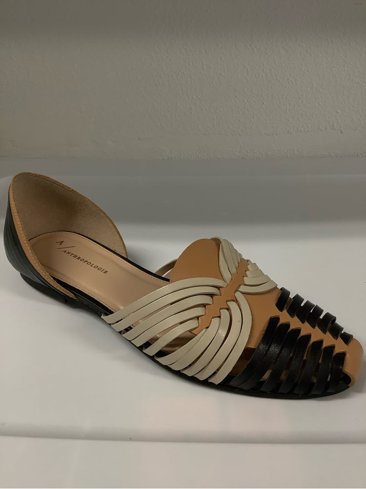 Anthropologie Shoe Size 8.5 Tan Multi Leyla Flats