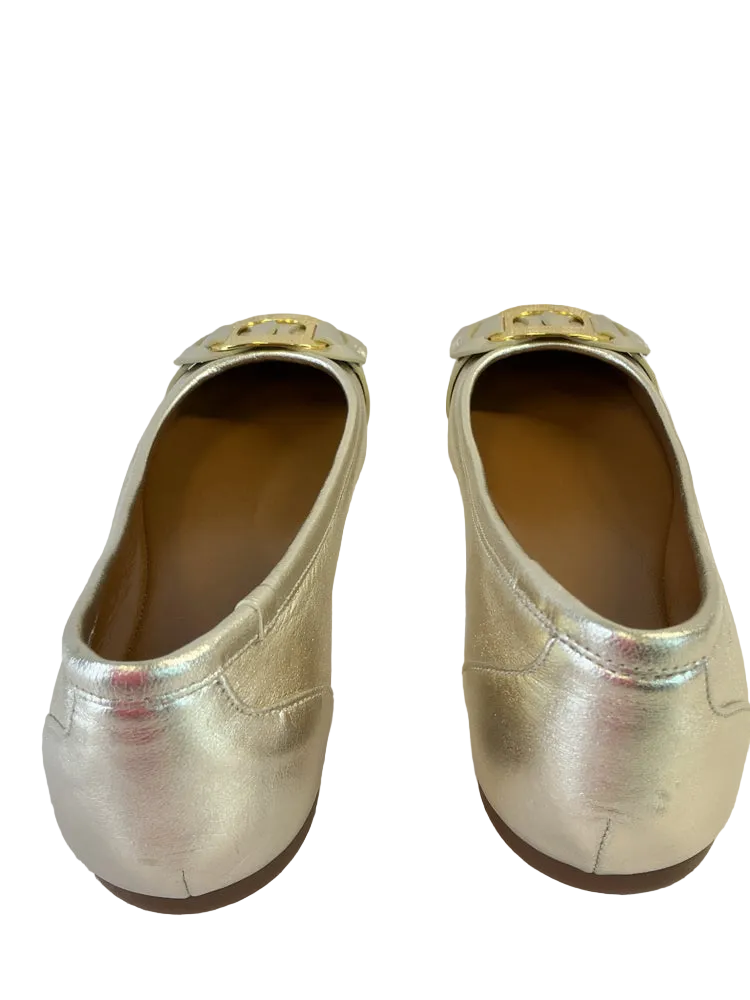 See by Chloe Shoe Size 7 Gold Chany Flats