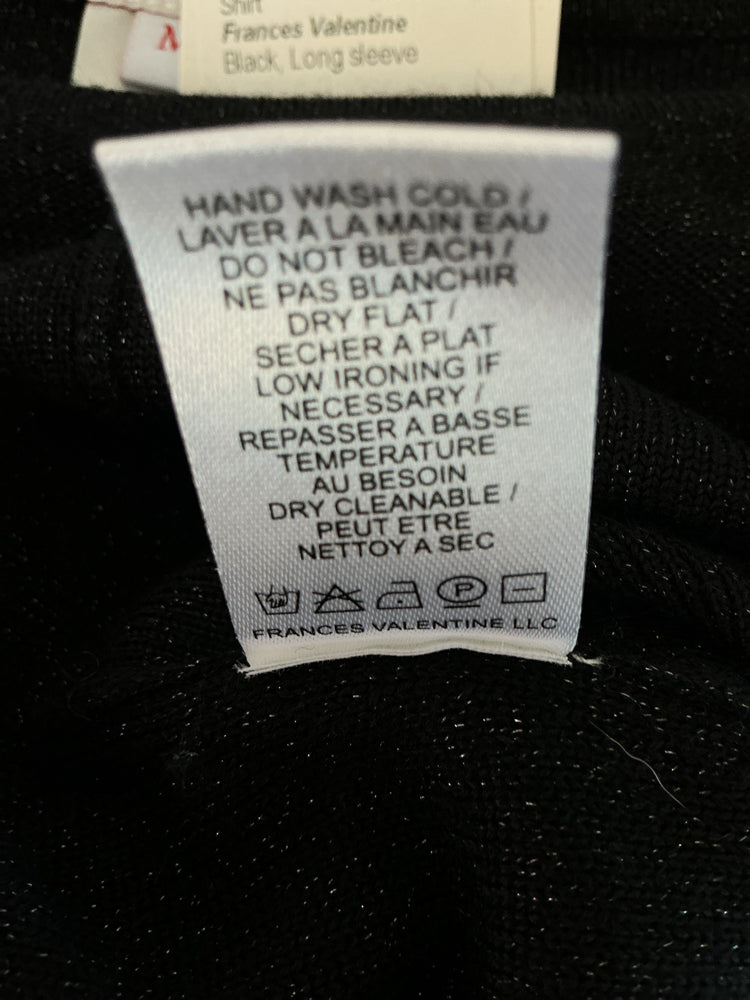 Frances Valentine Size M Black Shirt