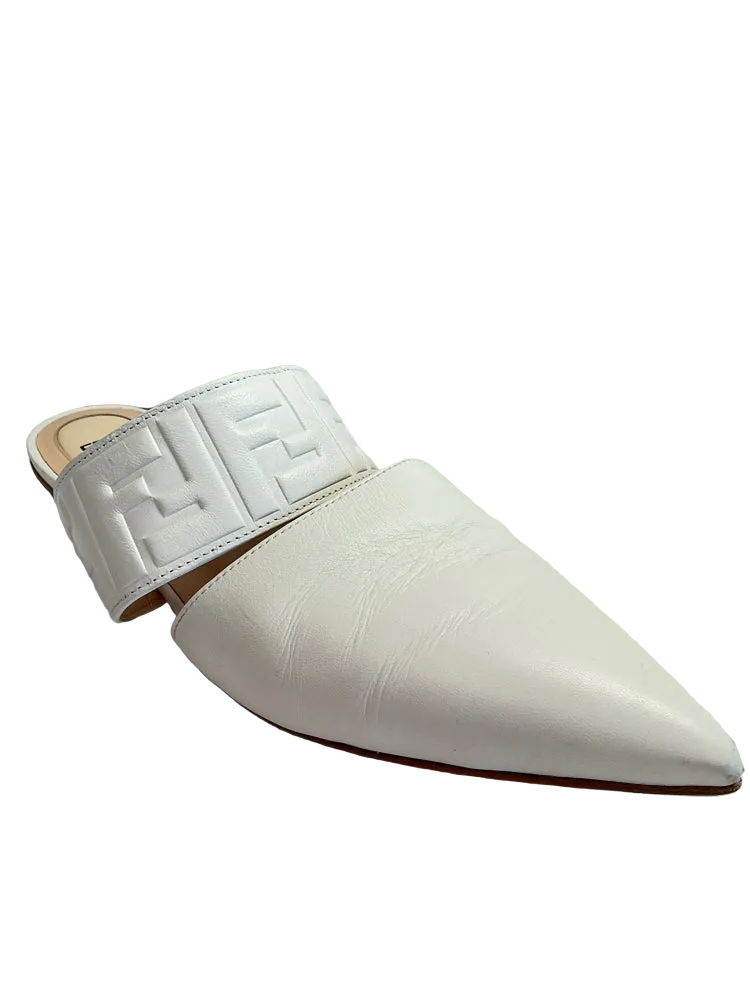 Fendi Shoe Size 9 White Mules