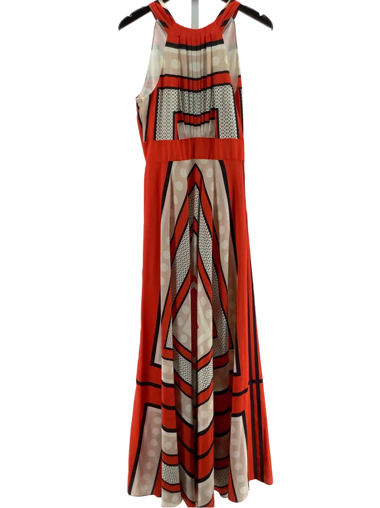 Eliza J Size 4 Orange Multi Dress