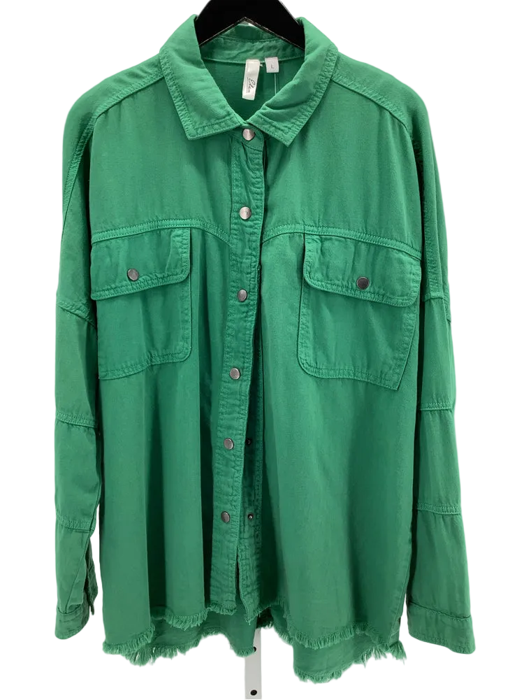 Elan Size L Green & White Dolly Jacket