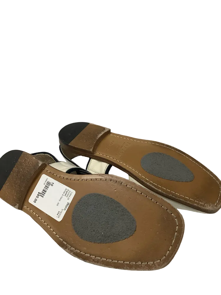 Caplait Shoe Size 10 White & Navy Jisti Sandals