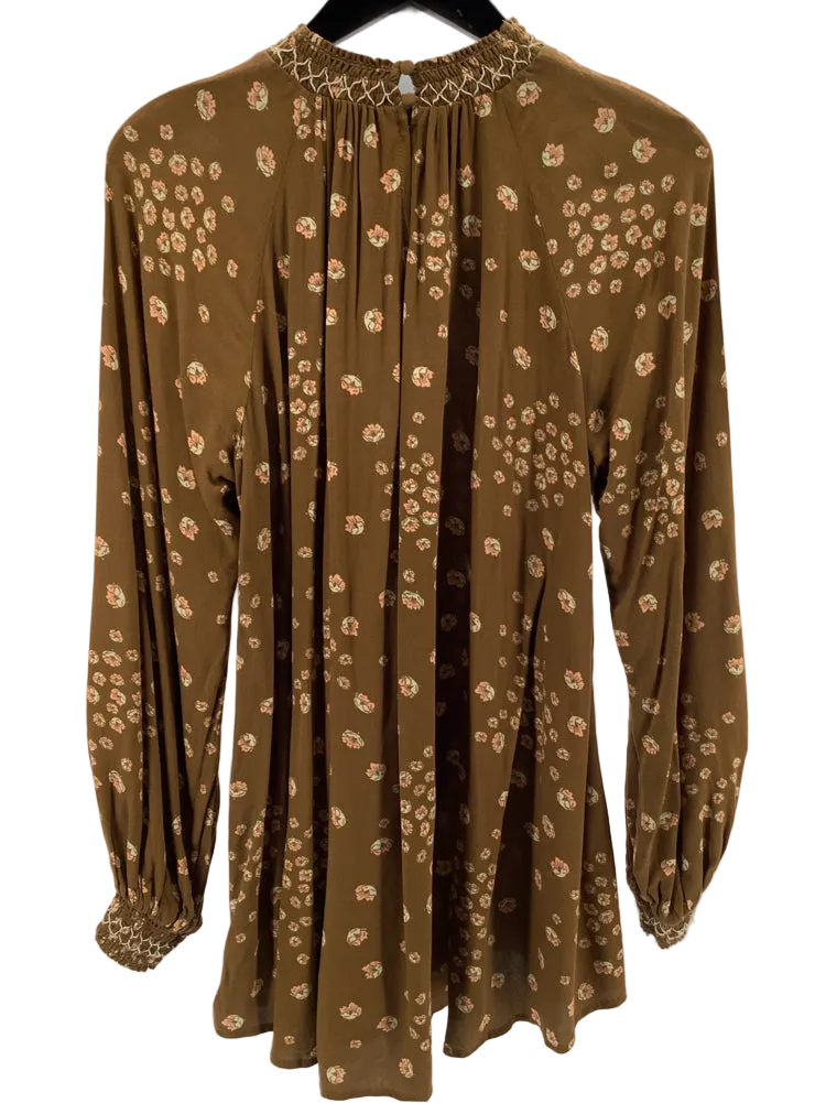Free People Size S Brown Multi Flowers In Her Hair Tunic