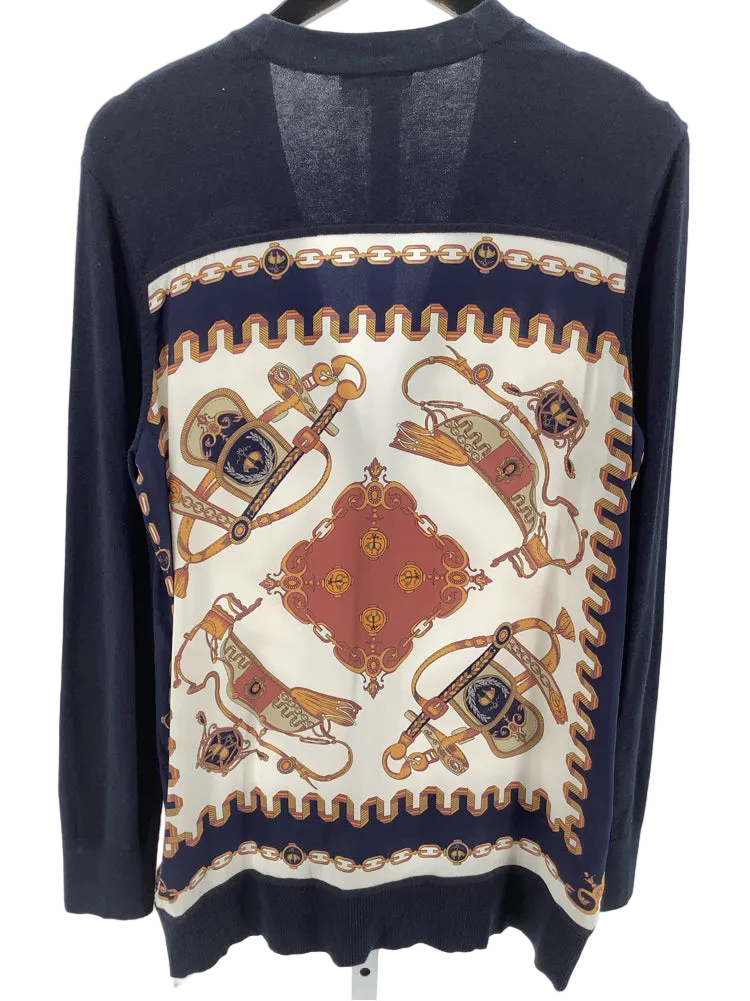 Brooks Brothers Size M Navy multi Equestrian' Cardigan
