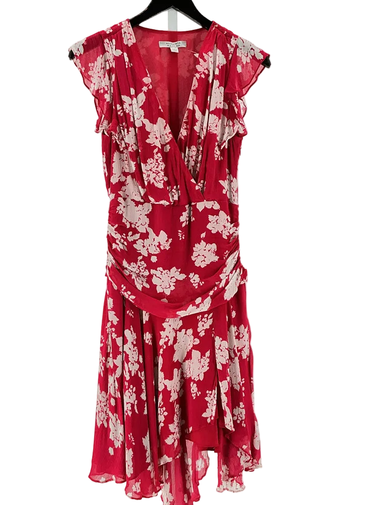 All Saints Size 6 Red & White Dress