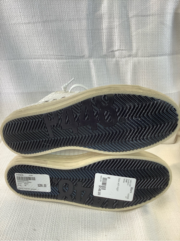 P448 Shoe Size 8 White Sneakers