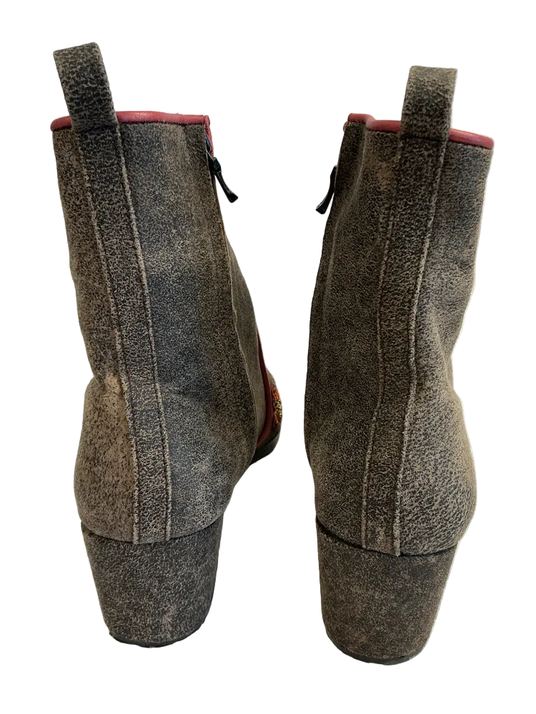 Meher Kakalia Shoe Size 6 Brown Multi Phyllis Booties