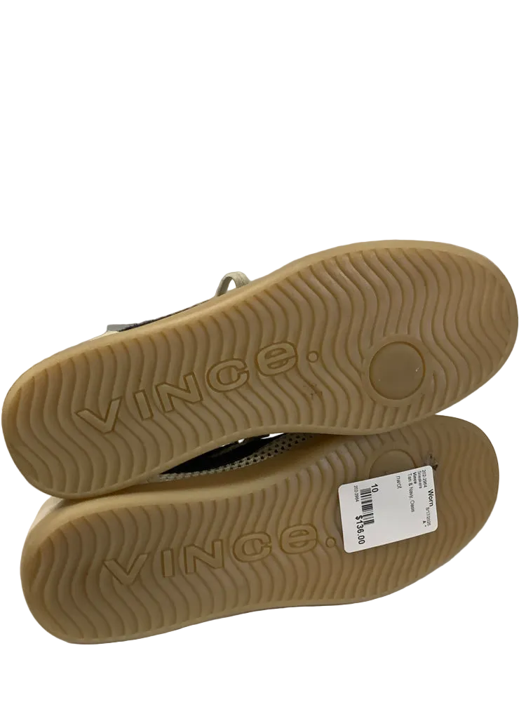 Vince Shoe Size 10 Tan & Navy Oasis Sneakers