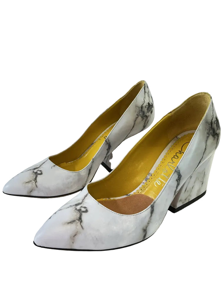 Charlotte Olympia Shoe Size 6 Gray & Black Heels