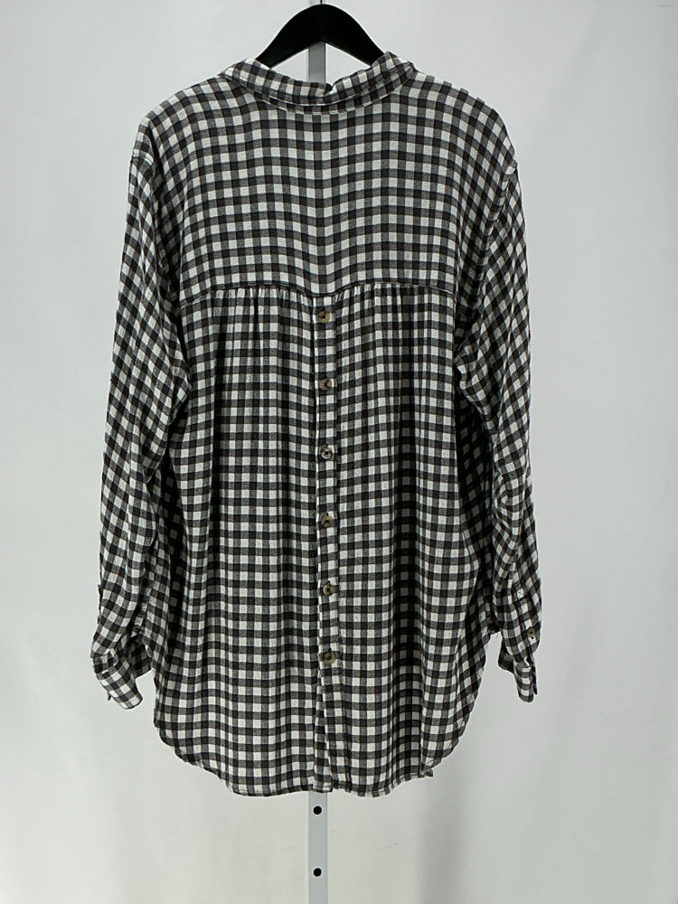 by anthropologie Size XL Gray & White Shirt