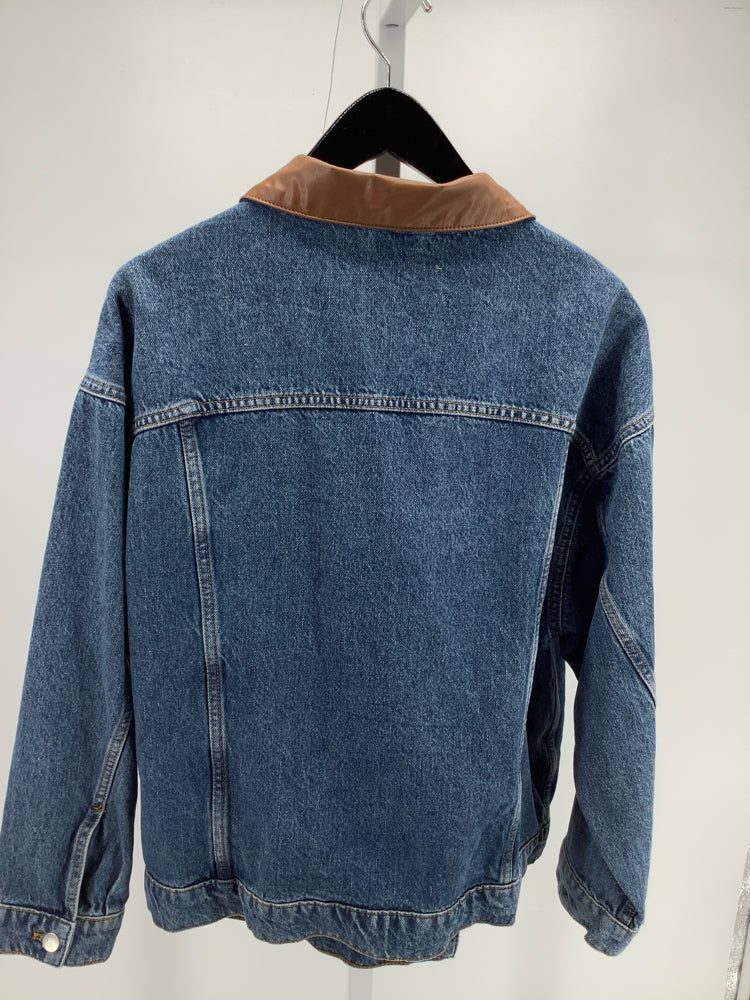 Pilcro Size M Denim & Brown Weston Jacket