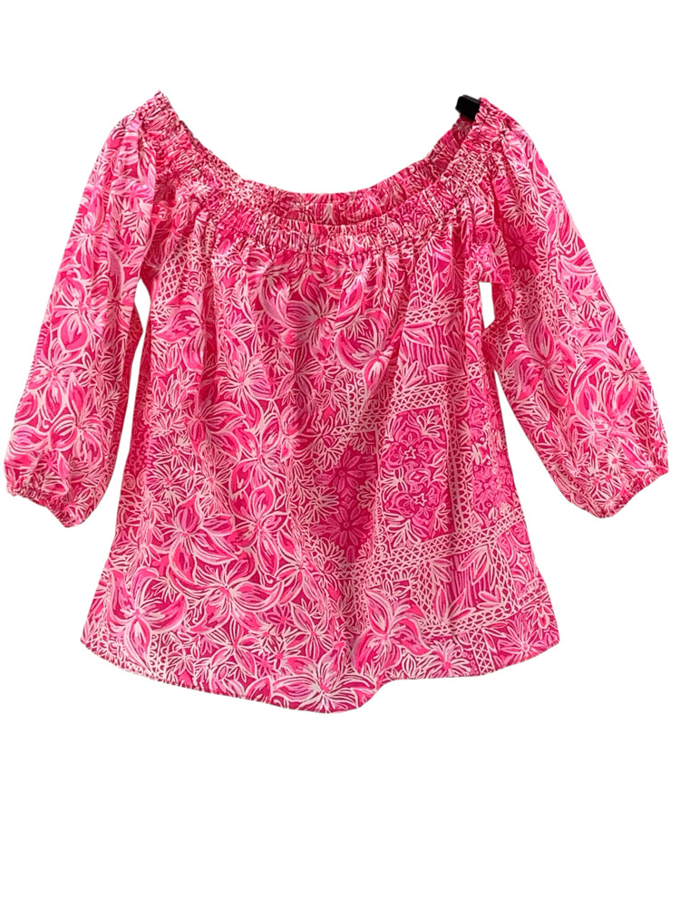 Lilly Pulitzer Size L Pink & White Shirt