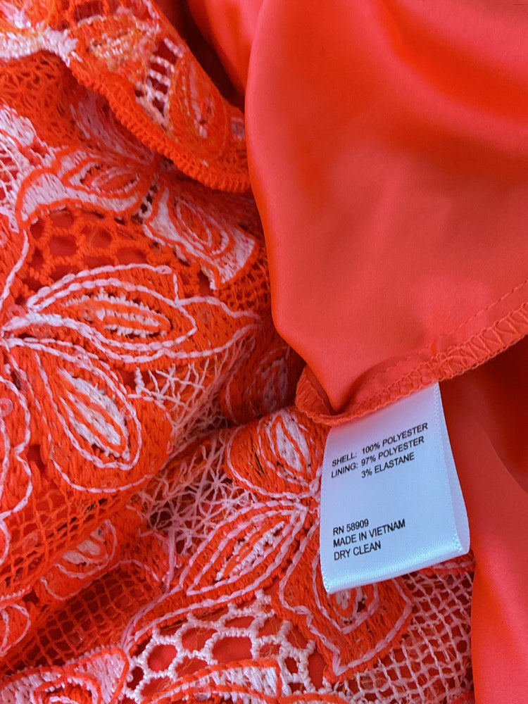 Alex Marie Size 4 Orange & White Dress