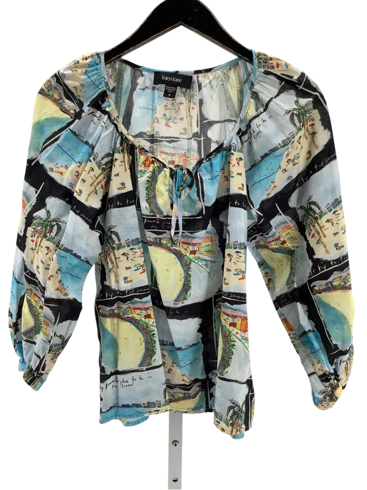 Karen Kane Size S Black multi Shirt